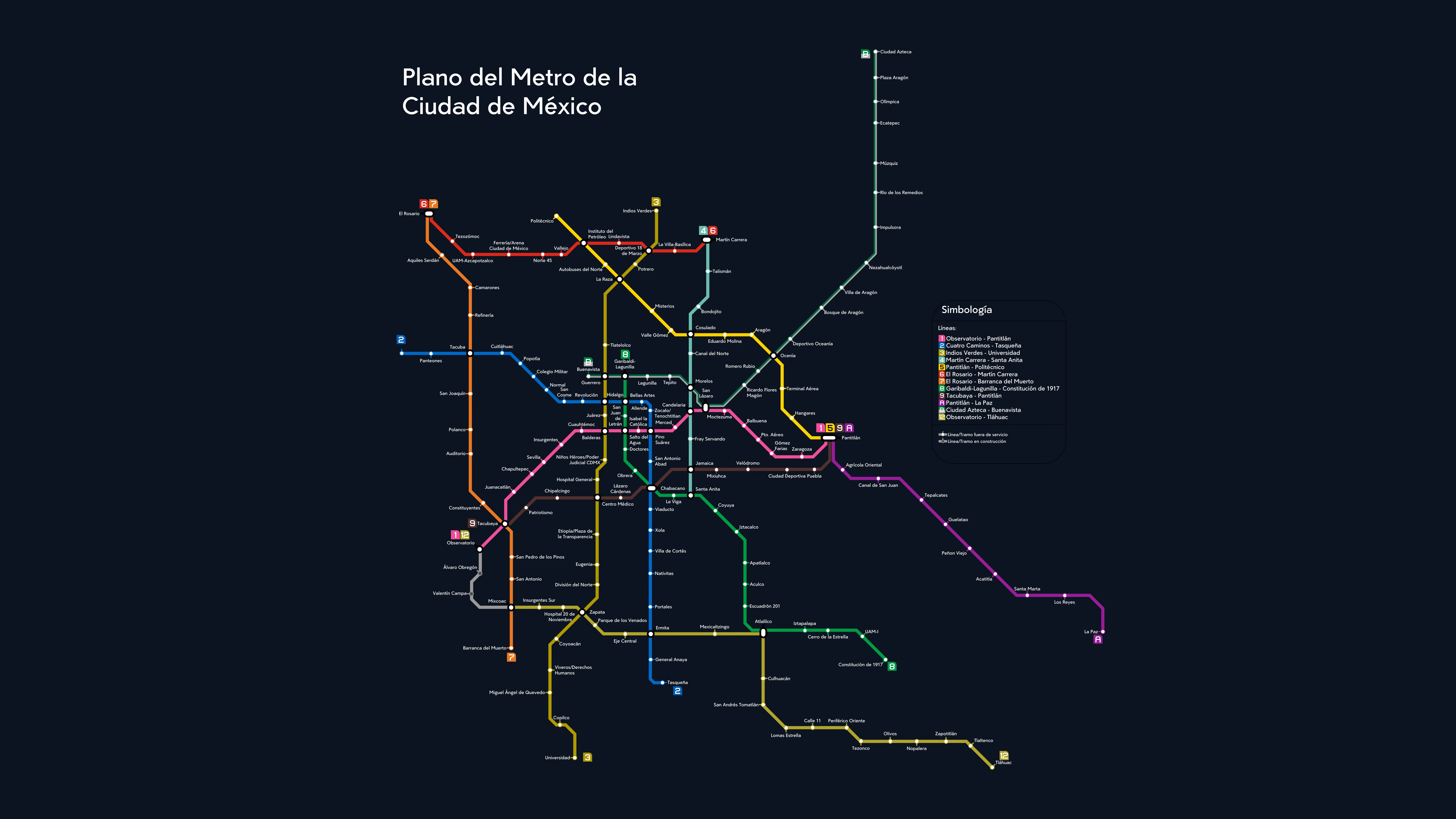 General 7680x4320 Mexico City subway simple background minimalism graph